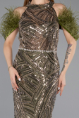 Abendkleid Lang Khaki ABU5538