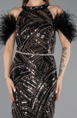 Abendkleid Lang Schwarz ABU5538