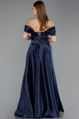 Abendkleid Lang Satin Marineblau ABU5530