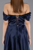 Abendkleid Lang Satin Marineblau ABU5530