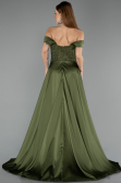 Abendkleid Lang Perlenbesetzt Khaki ABU5542