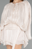 Abendkleid Mini Chiffon Beige ABK2499
