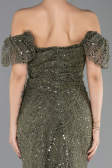 Abendkleid Lang Perlenbesetzt Khaki ABU5547