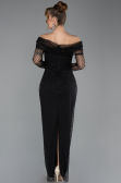 Abendkleid Lang Perlenbesetzt Schwarz ABU5550