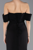 Standesamtkleid Lang Schwarz ABU5559