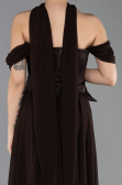 Abendgarderobe in Großen Größen Lang Chiffon Braun ABU5551