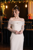 Abendkleid Lang Perlenbesetzt Beige ABU5550
