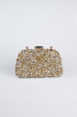 Abendtasche Steinbesetzt Gold SH839
