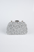 Abendtasche Steinbesetzt Silber SH839
