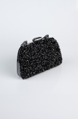 Abendtasche Steinbesetzt Schwarz SH839