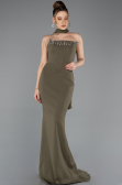 Abendkleid im Meerjungfrau-Stil Lang Khaki ABU5566