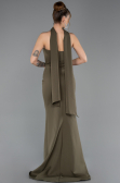 Abendkleid im Meerjungfrau-Stil Lang Khaki ABU5566