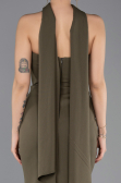 Abendkleid im Meerjungfrau-Stil Lang Khaki ABU5566