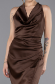 Partykleid Midi Satin Braun ABK2506