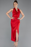 Partykleid Midi Satin Rot ABK2506