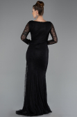 Standesamtkleid Lang Spitze Schwarz ABU5588