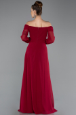 Abendkleid Lang Chiffon Weinrot ABU5591