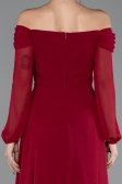 Abendkleid Lang Chiffon Weinrot ABU5591