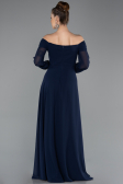 Abendkleid Lang Chiffon Marineblau ABU5591