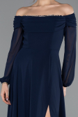 Abendkleid Lang Chiffon Marineblau ABU5591