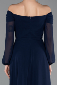 Abendkleid Lang Chiffon Marineblau ABU5591