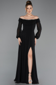 Abendkleid Lang Chiffon Schwarz ABU5591