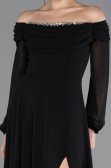 Abendkleid Lang Chiffon Schwarz ABU5591