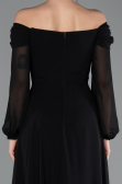 Abendkleid Lang Chiffon Schwarz ABU5591