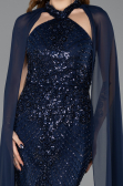 Abendkleid Lang Marineblau ABU5595