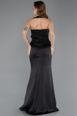 Abendkleid Lang Satin Schwarz ABU5601