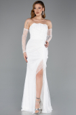 Standesamtkleid Lang Spitze Weiß ABU5603