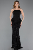 Abendkleid im Meerjungfrau-Stil Lang Spitze Schwarz ABU5612