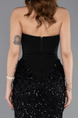 Abendkleid im Meerjungfrau-Stil Lang Spitze Schwarz ABU5612