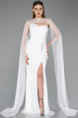 Standesamtkleid Lang Spitze Weiß ABU5614