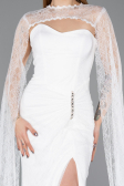 Standesamtkleid Lang Spitze Weiß ABU5614