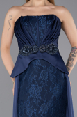 Abendkleid Lang Spitze Marineblau ABU5615