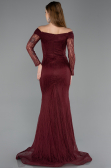 Abendkleid Lang Spitze Weinrot ABU5617