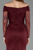 Abendkleid Lang Spitze Weinrot ABU5617