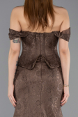 Abendkleid Lang Spitze Hellbraun ABU5609
