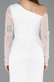 Standesamtkleid Lang Spitze Weiß ABU5618