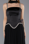 Abendkleid Lang Chiffon Schwarz ABU5619