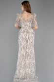 Abendkleid Lang Schuppig Beige ABU5621