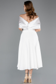 Abendkleid Midi Weiß ABK2523