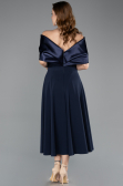 Abendkleid Midi Marineblau ABK2523