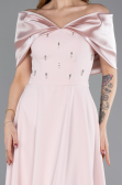 Abendkleid Midi Puder ABK2523