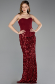 Abendkleid Lang Weinrot ABU5640