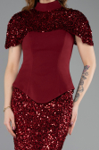 Abendkleid Lang Weinrot ABU5640