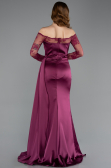 Abendkleid im Meerjungfrau-Stil Lang Satin Pflaume ABU5641