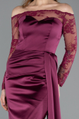 Abendkleid im Meerjungfrau-Stil Lang Satin Pflaume ABU5641