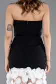 Abendkleid Lang Schwarz-Weiß ABU5635